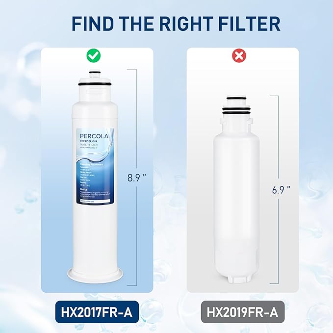 HX2017FR-A/HX2017F-A Water Filter, Compatible with Hisense® HRF266N6CSE1, HRF266N6CSE, HRF209N6CSE, HRF254N6TSE, HRF254N6DSE Twist-In Refrigerator Models (1 Pack)