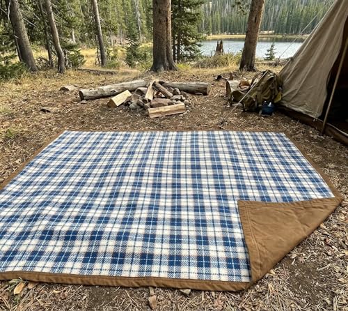 Waxed Canvas Wool Camping Blanket & Bedroll