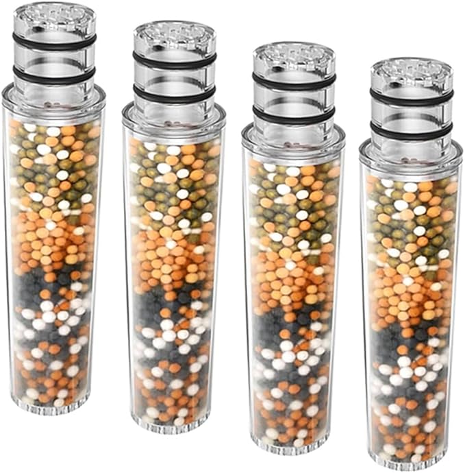 AWO 4 PACK Replacement Shower Head Filter Cartridge Compatible with SR SUN RISE Handheld Showerhead,Multi Stage Shower Filtration Systems for Hard Water Reduces Chlorine,Fluoride and Harmful Substance