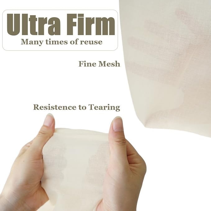 Cheesecloth Bags for Straining,Reusable Cold Brew Coffee Cheese Cloths Strainer,Large Nut Milk Tea Juice Bag,100% Natural Cotton Fine Mesh Filter Bags(Large,4 Pack)