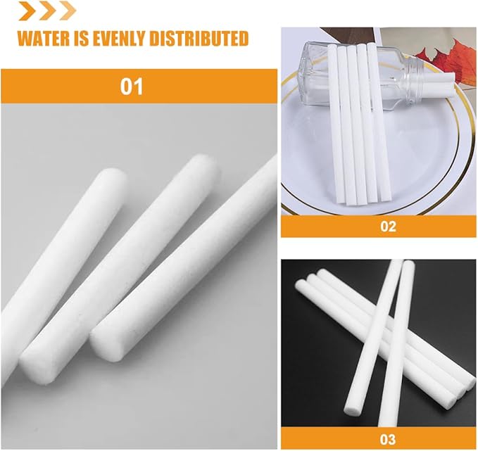 50pcs Diffuser Sticks Absorbent Fiber Wicks for Humidifiers Replacement Filter for Essential Oils Portable and Easy to Use for Home Travel and - AquaVibe