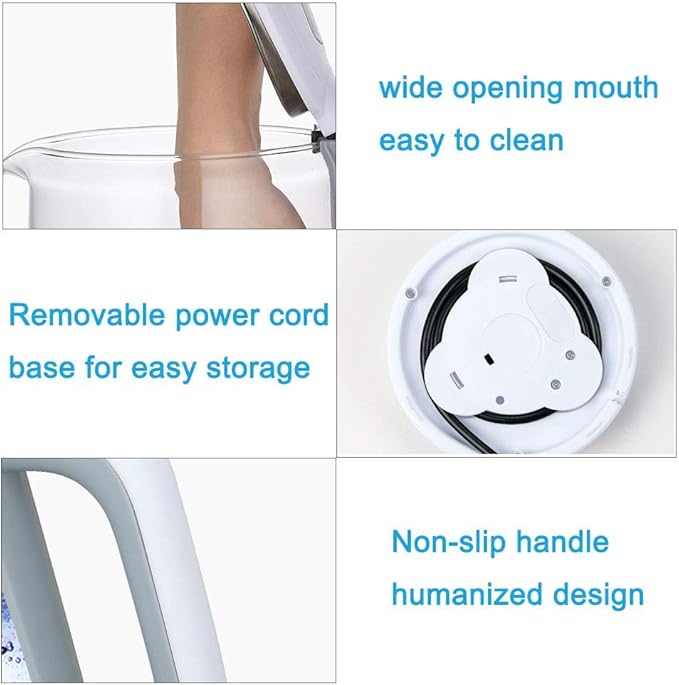 Kettles,1.8L Glass Electric Kettle,1500W Eco Water Kettle with Illuminated Led, Cordless Water Boiler with Stainless Steel Inner Lid Base