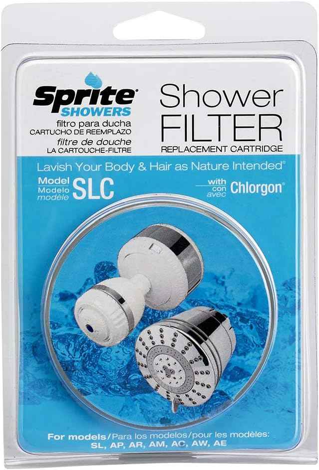 Sprite Shower Filter Replacement Cartridge, Pack of 2 | Slim-Line SLC | Blue | 1 Count per Pack