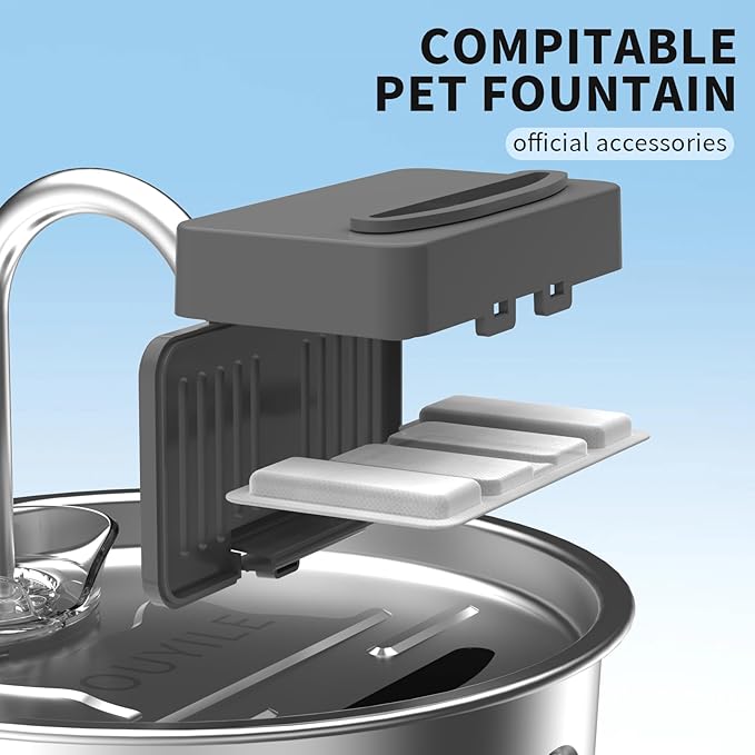 Cat Water Fountain Filters - 8 Pack Replacement Filters & 4 Pack Replacement Pre-Filter Sponges Set for Automatic Pet Fountain, Multi-Pet Household Friendly,Keep Drinking Fresh