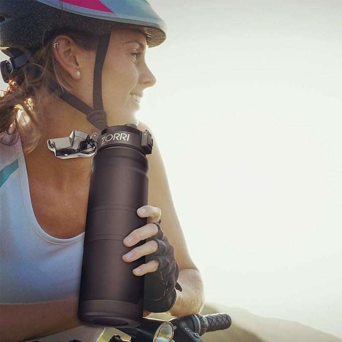 ZORRI Sports Water Bottle, 400/500/700ml/1L, BPA Free Leak Proof Tritan Lightweight Bottles for Outdoors,Camping,Cycling,Fitness,Gym,Yoga- Kids/Adults Drink Bottles with Filter, Lockable Pop Open Lid