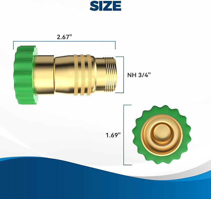 RVGUARD Inline RV Water Pressure Reducer, Brass Lead-Free Water Pressure Reducer with an Inlet Screen Filter for RV, Camper, Travel Trailer
