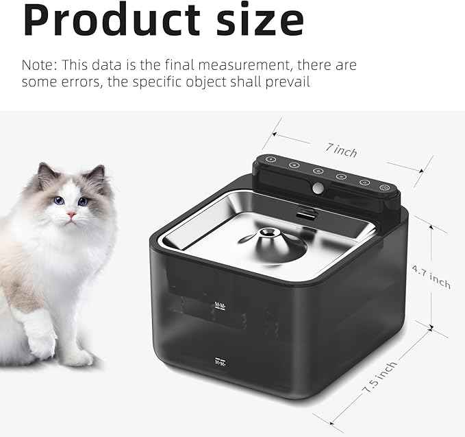 Wireless Cat Water Fountain Battery Operated,Water Fountains for Cats Indoor,108oz/3.2L Motion Sensor Pet Water Fountain,BPA-Free, 3 Filters