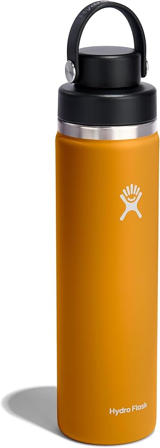 Hydro Flask Water Bottle - Insulated Stainless Steel - Wide Mouth Flex Chug Lid, Non Spill, Leakproof in 24 Oz Fossil Brown