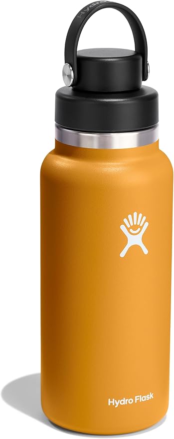 Hydro Flask Water Bottle - Insulated Stainless Steel - Wide Mouth Chug Lid, Non Spill, Leakproof in 32 Oz Fossil Brown
