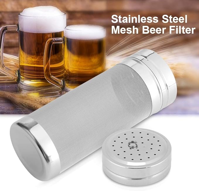 Stainless Steel Mesh Beer Filter, 300 Micron Mesh Homebrew Hops Beer Tea Kettle Brew Filter, Reusable Fine Hop Filter Strainer for Nut Milk Cold Brew Wine Coffee Grain
