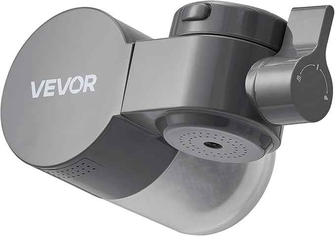 VEVOR Faucet Mount Water Filter, Horizontal Water Purifier for Sink Tap, NSF Certified Carbon Fiber Filter, Removes Chlorine Lead with 3 Filters, Fits Most Kitchen or Bathroom Faucets, Gray - AquaVibe