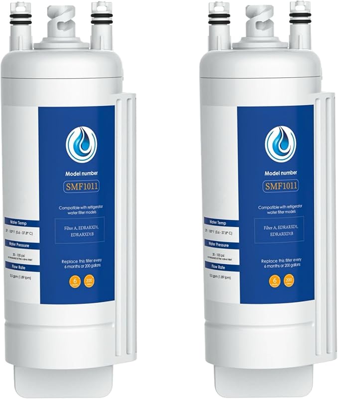 EDRARXD1 Water Filter Replacement for Whirlpool EDRARXD1, Everydrop Filter A, WRFF3536SZ, WRMF3636RZ, WRFF3436RZ, WRMF3636RV, WRMF3636RW, WRMF3636RB, 2 PCS