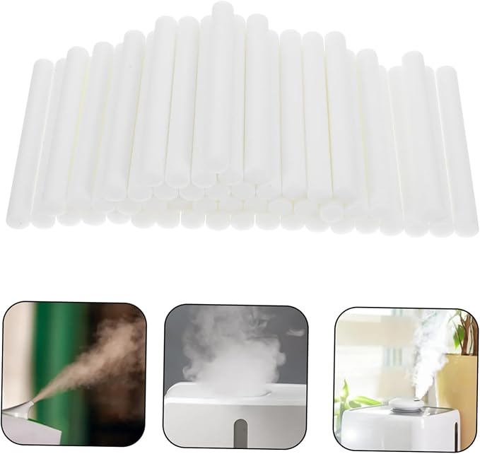 50pcs Humidifier Replacement Filter Sticks Absorbent Cotton Diffuser Wands for Essential Oils Compatible with Various Models White - AquaVibe