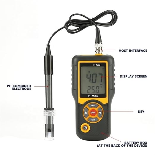 HT-1202 Digital PH Meter PH Tester Smart Sensor for Mariculture Freshwater Farming Water Quality Monitor PH Detector