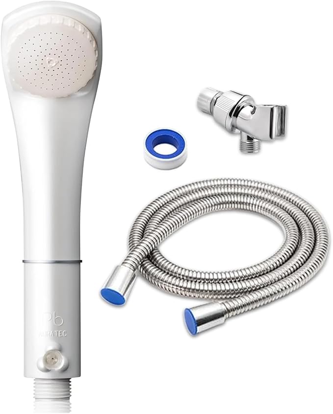 Purebble II Japanese Microbubble Shower Head | Made in Japan | Deep Cleansing, Water-Saving, High-Pressure Spa Experience | Eco-Friendly, Easy Installation (Glitter White)