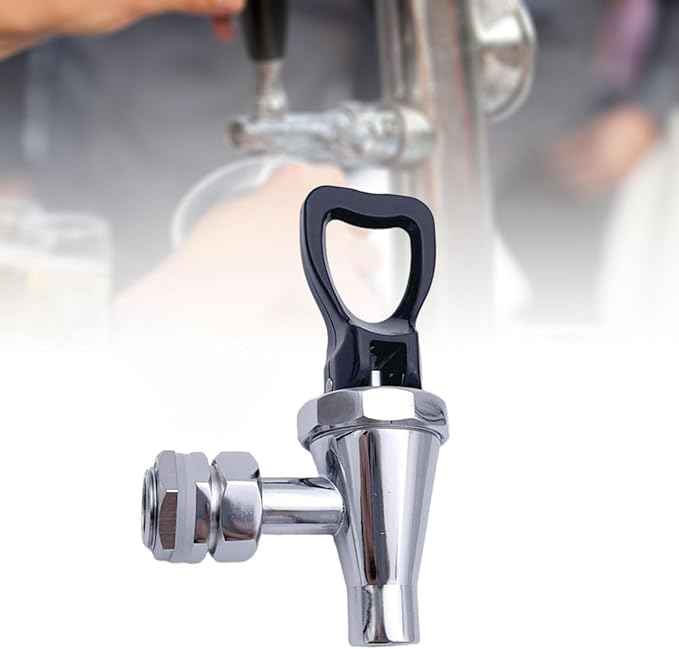 1/2 Inch Beverage Dispenser Faucet Spout Brass Material Hot Drinks Tap for Juice Cold Hot Water Supplies Household Accs, Black
