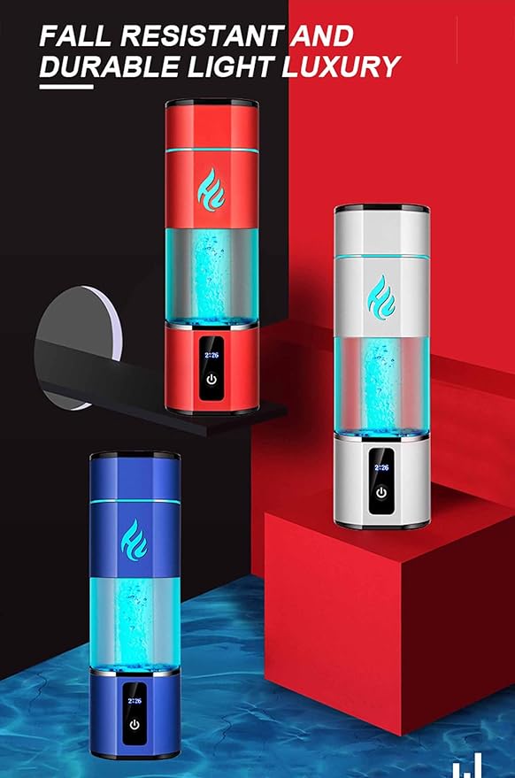 Portable Hydrogen Water Generator Bottle, with SPE Technology, Up to 5000PPB, Super Saturated Hydrogen-Rich Water Cup, Ionizer Health Cup for Home Travel