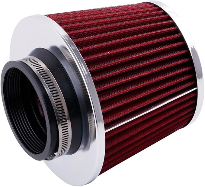 3"Universal Clamp-on Air Intake Filter - Washable, High-flow，Lower intake air temperature, Inlet Cold Air Cone Replacement