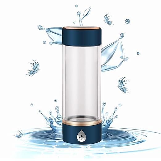 Ion Bottles Hydrogen Water Ionizer,Portable Hydrogen Water Bottle Generator,Improve Water Quality Glass Hydrogen Water Ionizer Machine,Blue