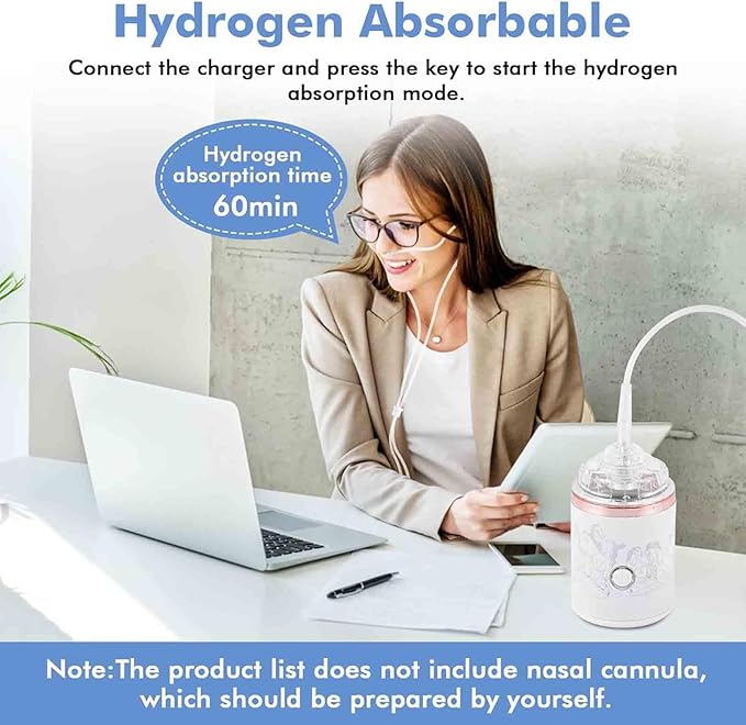 300mL Capacity Portable Hydrogen Water Ionizer Machine, 1000-5000PPB Electrolysis Technology, Hydrogen Water Generator, Relieve Fatigue, Improve Water Quality