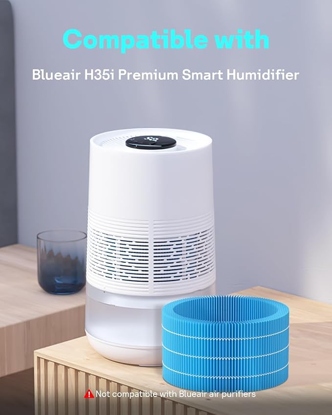 Leemone H35i Humidifier Replacement Filter Compatible with Blueair Premium Smart Humidifier, Effectively Capture Large Particles and Minerals, 4 Pack