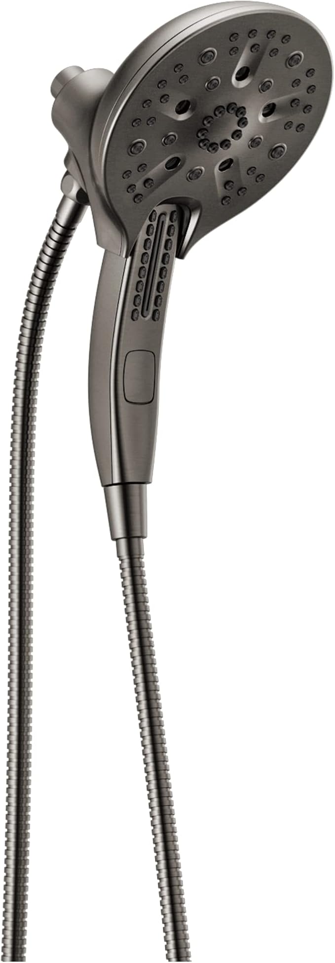 Delta Faucet 5-Spray In2ition 2-in-1 Dual Hand Held Shower Head with Hose, H2Okinetic Handheld Shower Head with Magnetic Docking, Black Handheld Shower Heads, Black Stainless 58620-KS-PR25-PK