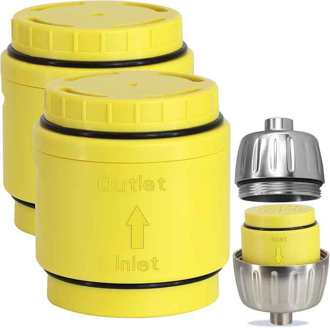 2-Pack Shower Filter Replacement – Remove Chlorine, Heavy Metals & Impurities, Infused with Vitamin C Lemon Scent – Promote Healthier Hair & Skin