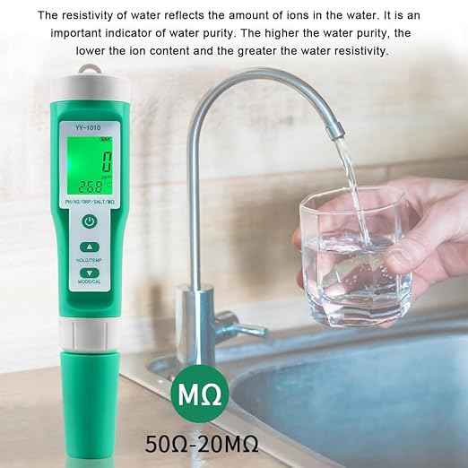 Hydrogen Water Tester 10 in 1 Resistivity/Fertility/H2/pH/TDS/EC/ORP/S.G/Salt/Temp Meter with ATC pH Meter,0.01 High Accuracy pH Tester Digital,TDS Meter PPM Meter for Drinking,Hydroponics,Pool.