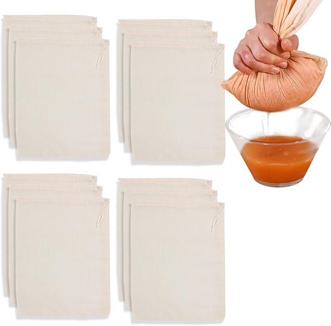 12 Pieces Milk Nut Bag Strainer 9