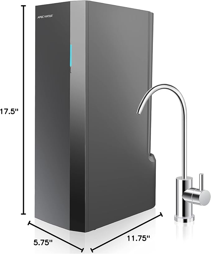 APEC WATER Tankless RO Water Filter System ROTL-AIO - Four-in-One Premium Reverse Osmosis Water Filtration, 2:1 Pure to Drain, Filters Fluoride, Heavy Metals, 1K+ Impurities, Easy DIY Install & Care