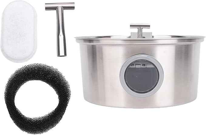 Luqeeg Stainless Steel Pets Water Fountain, 3.2l/108oz Quiet Drinking Fountains with Automatic Circulation System, Durable & Easy Cleaning, for Cats, Dogs, Multiple Pets Indoor