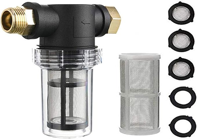 Sonew Garden Hose Inlet Filter for High Pressure Washer, Inline Sediment Filter Attachment, for RV Camping Car Wash Water Hose