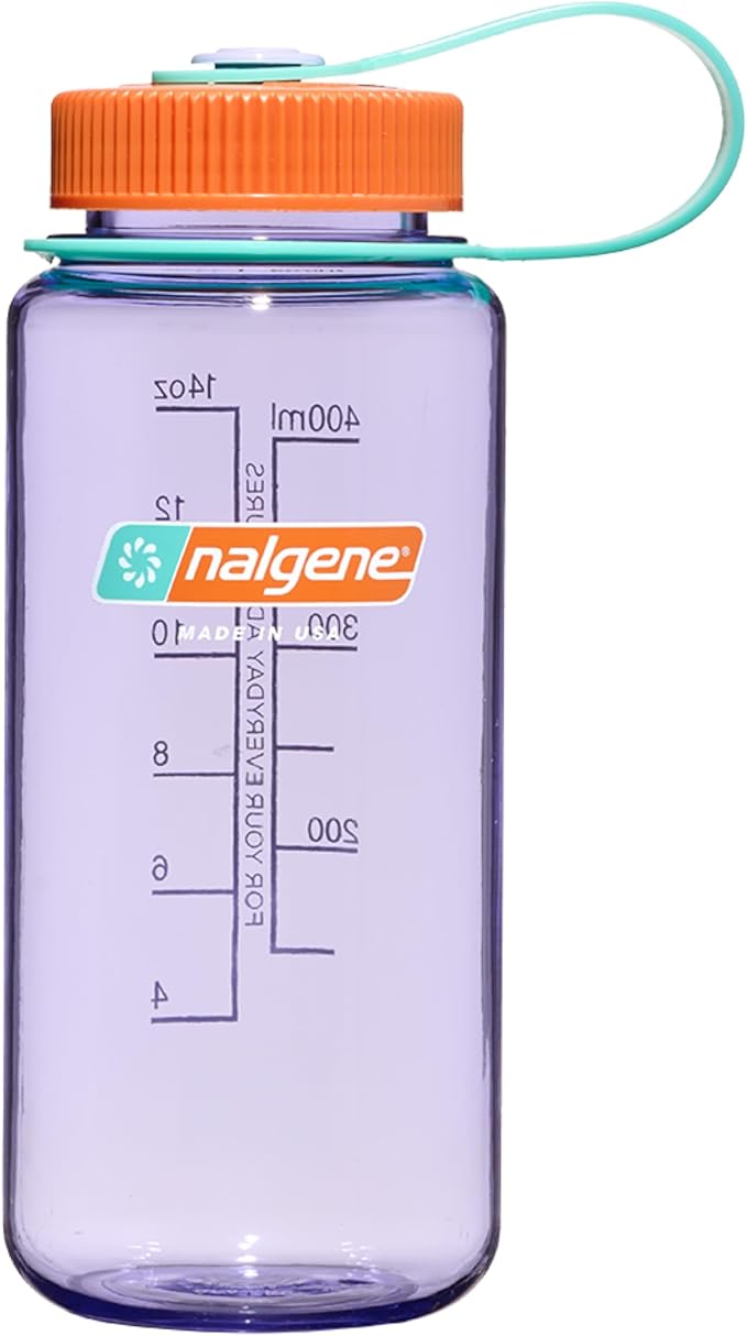 Nalgene 16 oz Wide Mouth Water Bottle | BPA-Free, Durable & Leak Proof, Lightweight Travel Bottle, Fits In Cupholders, Amethyst Sustain