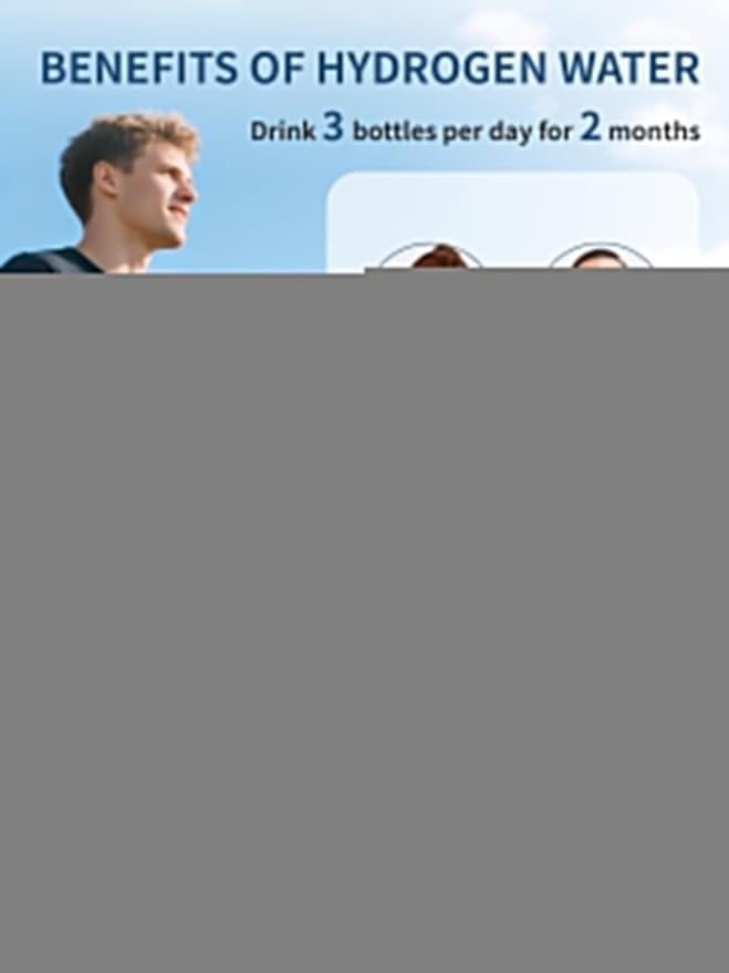 Hydrogen Water Bottle - 6000PPB High Concentration Hydrogen Water Generator | Portable SPE/PEM Ionizer with OLED Display, 230ml for Fitness, Office, Travel & Healthy Gifts
