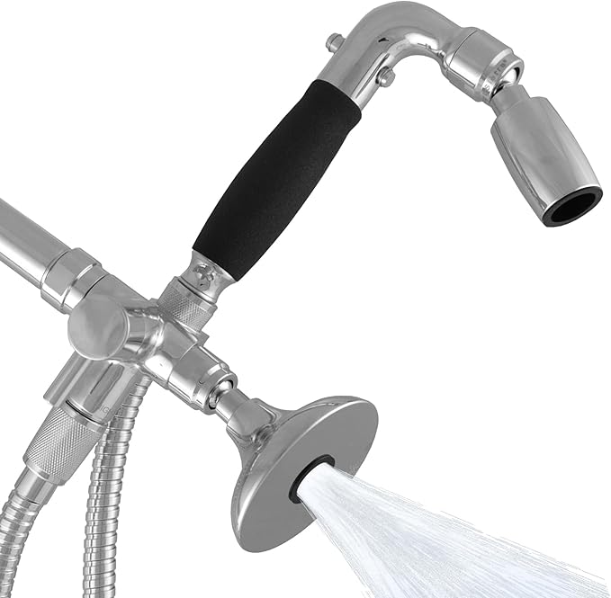 High Sierra® Lead-Free Metal 3-way Combination Shower Kit. Built in Diverter Valve Effortlessly Diverts Flow from the Fixed Shower Head to the Handheld and back - Ultra Low Flow 1.25 GPM - Chrome