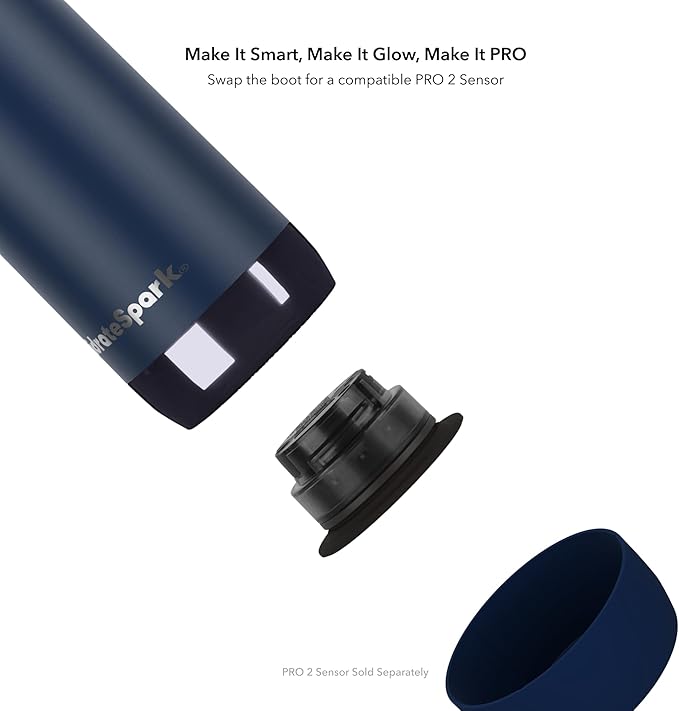 HidrateSpark PRO 2 21 oz Smart Ready Water Bottle with Silicone Boot - Chug Navy