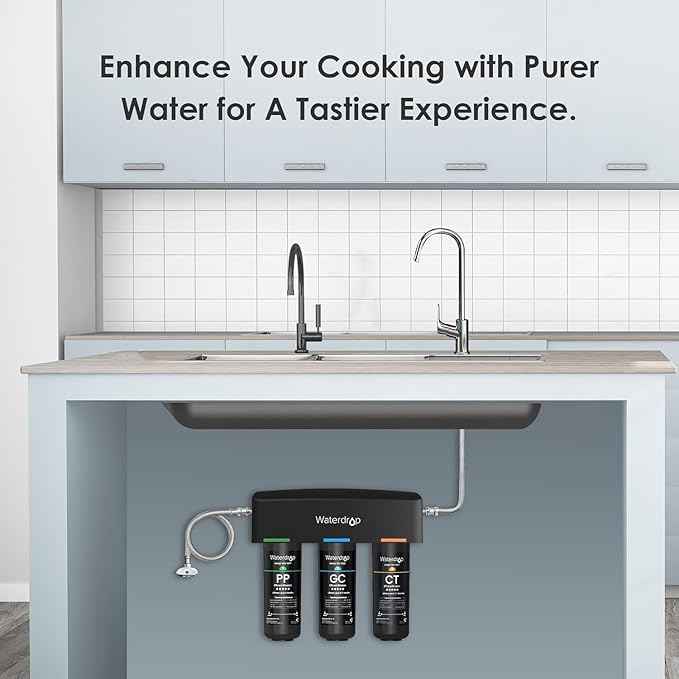 Waterdrop TSA 3-Stage Replacement Water Filter, Replacement for Waterdrop TSA & TSB & TSB-CM 3-stage Under Sink Water Filtration System, 2PP+GC