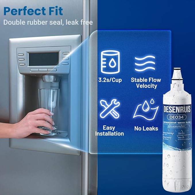 7012333 Compatible with Sub-Zero 7012333 Ice Maker Water Filter, Sub-ZeroUC-151, UC-15I, UC-15IO, UC-15IP, UC-15,UC-151P, Improves the Smell and Taste of Water, Pack of 2, By DESENRUIS