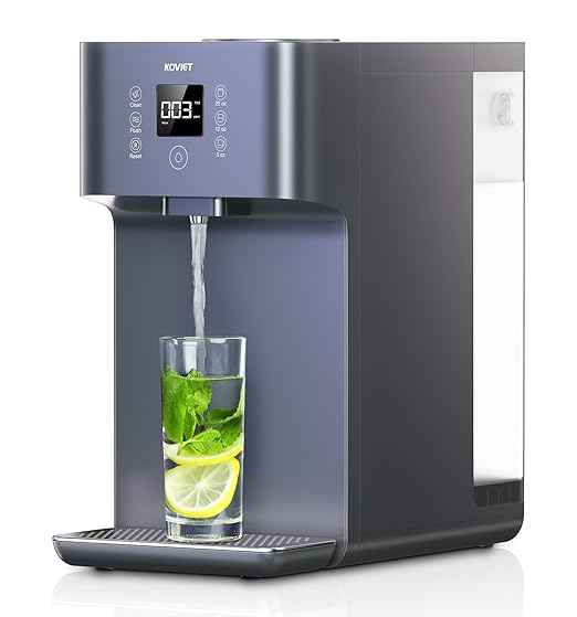 CF01 Reverse Osmosis Countertop Water Filter, 8 Stage Nano RO Water Filtration System, Home Water Purifier, 4:1 Pure to Drain Ratio, No Installation Required, Grey - AquaVibe