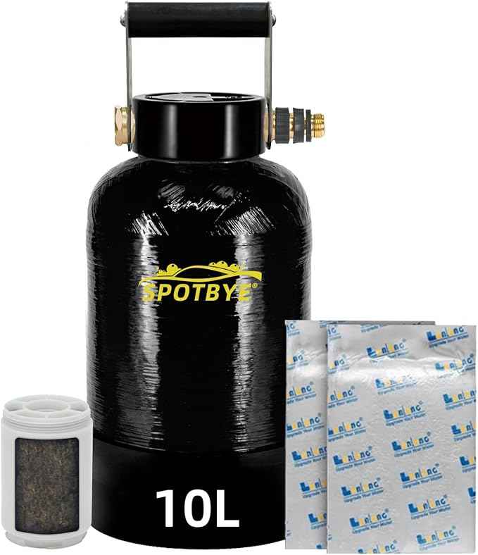 Filterelated Deionized Water System with 10L Resin & Built-in Heavy Metal Filter, Extends Resin Life by 15%, for Spot-Free Rinsing of Cars, RVs, Motorcycles, Solar Panels, Windows, Boats