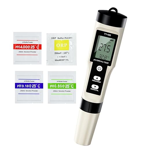 ZuanXin PH Meter, 4 in 1 Digital Water Quality Tester with PH/ORP/Temp/H2, PH Tester for Drinking Water, Swimming Pools, Hot Tubs, and Spas