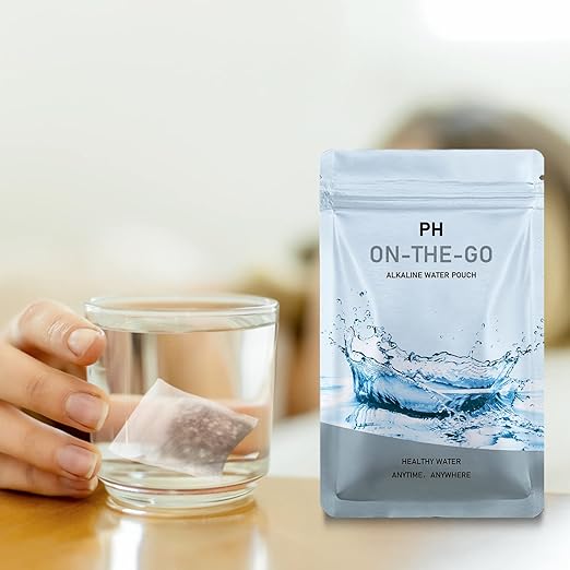 Alkaline Water Filter Pouch, 2 Pack, Portable, White, 20 oz, Increases pH, Removes Toxins, Reduces ORP, Softens Water, Enhances Taste and Smell, Made in USA