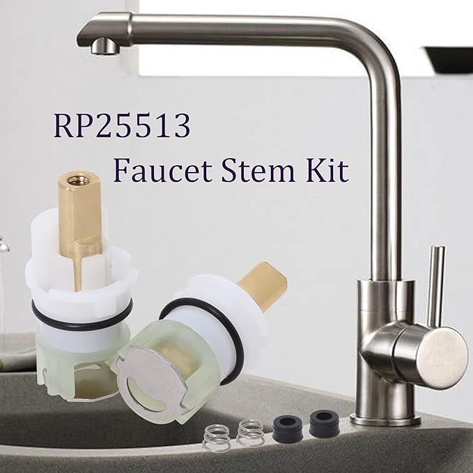 RP25513 Faucet Stem Replacement Kit Compatible with Delta Faucet, with RP4993 Seat and Spring (2 Pack)