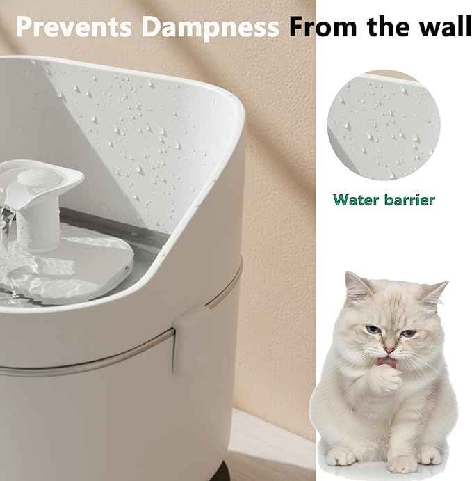 Cat Water Fountain Splash Guard Compatible with PETLIBRO DockStream, No-Spill Design, Easy to Clean, Hygienic,Lightweight – Stops Water Splashes for Mess-Free Drinking