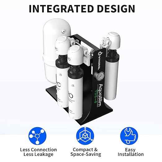 WINGSOL Integrated Reverse Osmosis Water Filter, NSF/ANSI 42&53&58, 8-Stage Under Sink RO Filtration System for 0 TDS Pure Water, Easy Installation Compact Size, No Electricity Needed