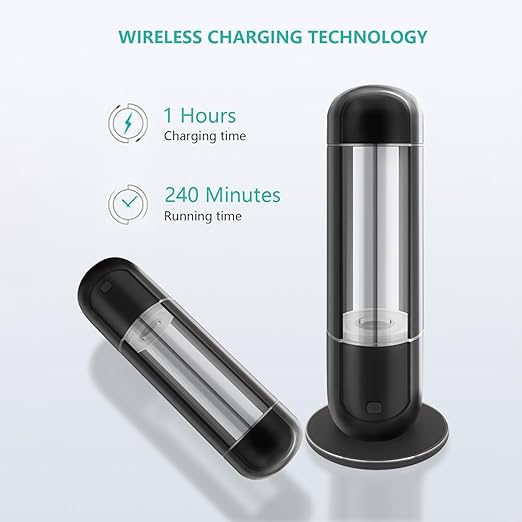 EKUL Hydrogen-Rich Water Cup, Portable Dual-use, Wireless Charging, Base Separation, LCD Display, regulating Water weak Alkaline, Applicable to Pure Water, Rapid Electrolysis Water.