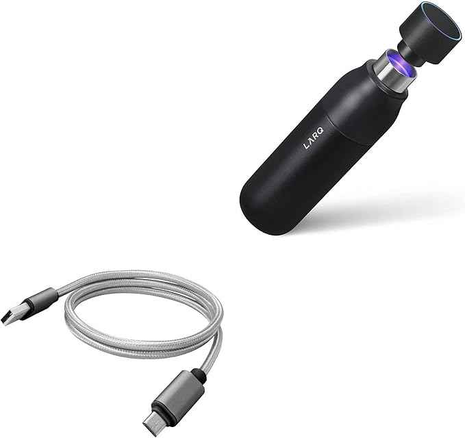 BoxWave Cable Compatible with LARQ Bottle PureVis 17 oz - Micro USB DuraCable, Braided Micro USB Charging Cable - Space Grey