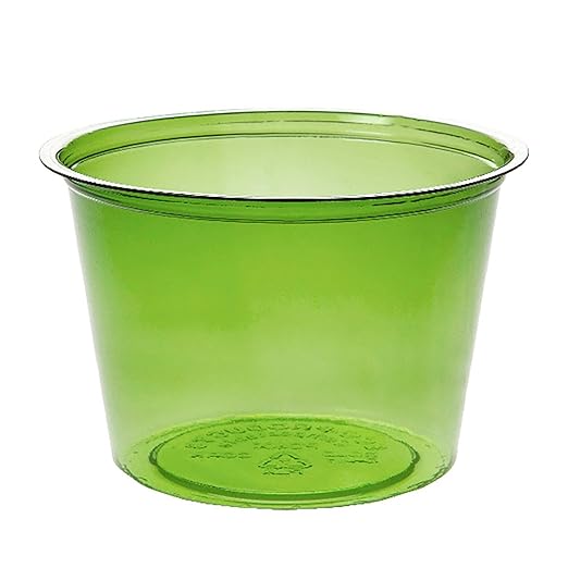 ECO PRODUCTS Compostable 4oz Portion Cups, Case of 2000, Clear Green Renewable Plant-Based PLA Plastic, Veridian Cold Food Containers, Lid Sold Separately, Disposable, ASTM Compliant, BPI-Certified