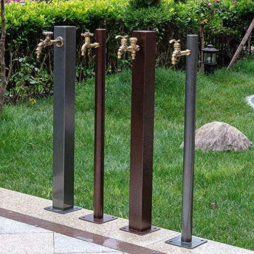 304 Stainless Steel Freestanding Garden Water Column with Anti Freezing Faucet Floor Mounted Water Tap for Courtyard Backyard Irrigation