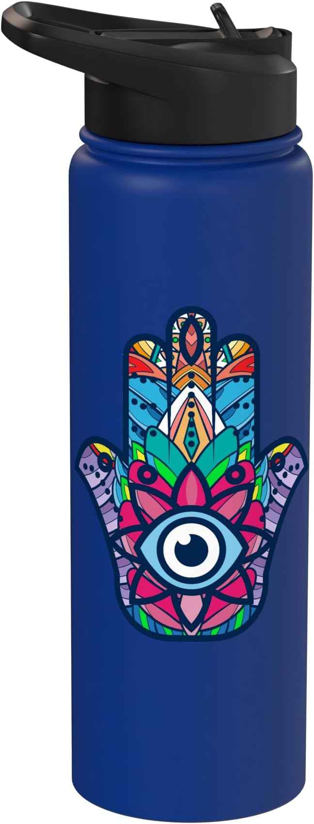 Colorful Nazar Amulet Hamsa Symbol Blue Evil Eye Ornament Stainless Steel Insulated Water Bottle